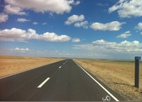 蒙古B1亚行公路项目竣工路面